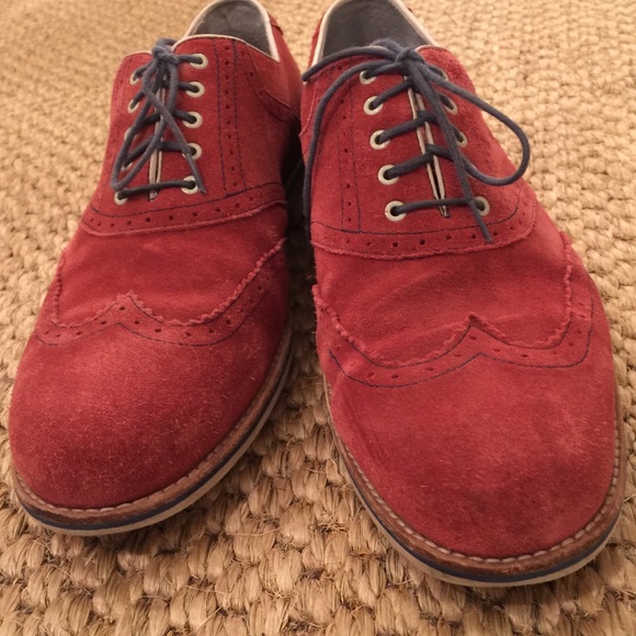 Other - Johnston & Murphy red suede lace up shoes